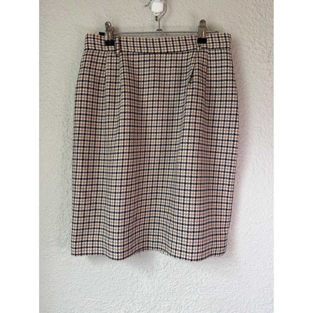 JH Collectibles Vintage 90s Wool Houndstooth Skirt USA Academia Preppy Size 10